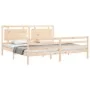 Estructura de cama con cabecero madera maciza 200x200 cm de vidaXL, Camas y somieres - Ref: Foro24-3194071, Precio: 175,14 €,...