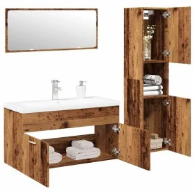 Juego de muebles de baño 4 piezas madera ingeniería envejecida de , Muebles de baño - Ref: Foro24-3328599, Precio: 316,31 €, ...
