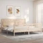Estructura de cama con cabecero madera maciza 200x200 cm de vidaXL, Camas y somieres - Ref: Foro24-3194071, Precio: 175,14 €,...