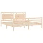 Estructura de cama con cabecero madera maciza 200x200 cm de vidaXL, Camas y somieres - Ref: Foro24-3194071, Precio: 175,14 €,...