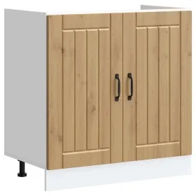 Mueble bajo para fregadero Lucca madera artesanal de roble de , Armarios de cocina - Ref: Foro24-853696, Precio: 84,12 €, Des...