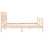 Estructura de cama con cabecero madera maciza 200x200 cm de vidaXL, Camas y somieres - Ref: Foro24-3194071, Precio: 175,14 €,...