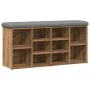 Banco zapatero madera de ingeniería roble artesanal 102x32x50cm by , Benches for halls and storage - Ref: Foro24-857626, Pric...