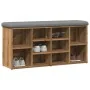 Banco zapatero madera de ingeniería roble artesanal 102x32x50cm by , Benches for halls and storage - Ref: Foro24-857626, Pric...
