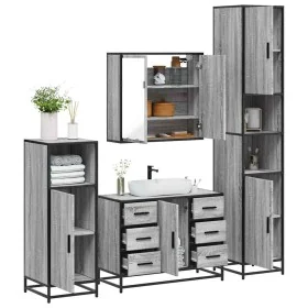 Set de muebles de baño 4 pzas madera contrachapada gris sonoma von , Badezimmermöbel - Ref: Foro24-3301203, Preis: 474,08 €, ...