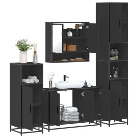 Juego de muebles de baño 4 pzas madera contrachapada negro de , Muebles de baño - Ref: Foro24-3301220, Precio: 439,23 €, Desc...