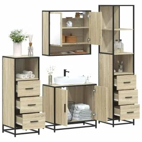 Juego de muebles de baño 4 pzas contrachapada roble sonoma de , Muebles de baño - Ref: Foro24-3301276, Precio: 311,82 €, Desc...