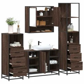 Set de muebles baño 4 pzas madera contrachapada roble marrón von , Badezimmermöbel - Ref: Foro24-3301304, Preis: 344,37 €, Ra...