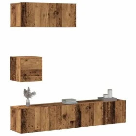 Conjunto de mueble de TV 4 piezas montado la pared madera vieja de , Muebles TV - Ref: Foro24-3329219, Precio: 134,24 €, Desc...