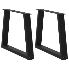 Patas para mesa de comedor forma V 2 uds negro 60x(42-43,3) cm by , Table legs - Ref: Foro24-4012552, Price: 70,45 €, Discoun...