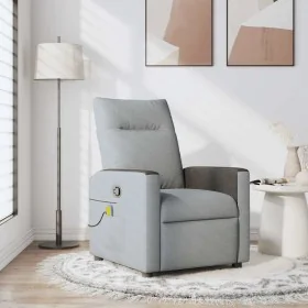 Sillón reclinable de masaje de tela gris claro de , Sillones - Ref: Foro24-4104832, Precio: 204,11 €, Descuento: %