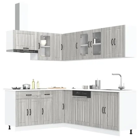 Mueble cocina Lucca sonoma gris 11 pzas madera contrachapada de , Armarios de cocina - Ref: Foro24-3314897, Precio: 699,50 €,...