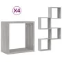 Estantes cubo de pared 4 unidades gris sonoma 30x15x30 cm de , Estantes y estanterías - Ref: Foro24-815883, Precio: 35,54 €, ...