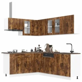 Mueble cocina Porto roble ahumado 11 pzas madera contrachapada de , Armarios de cocina - Ref: Foro24-3314906, Precio: 707,14 ...