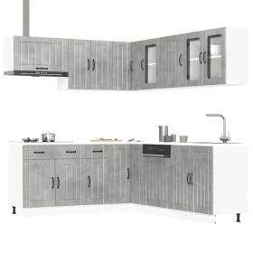 Mueble cocina Lucca gris hormigón 11 pzas madera contrachapada de , Armarios de cocina - Ref: Foro24-3314925, Precio: 720,48 ...