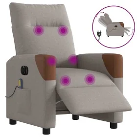 Sillón reclinable de masaje eléctrico tela gris taupe de , Sillones - Ref: Foro24-3324003, Precio: 256,97 €, Descuento: %