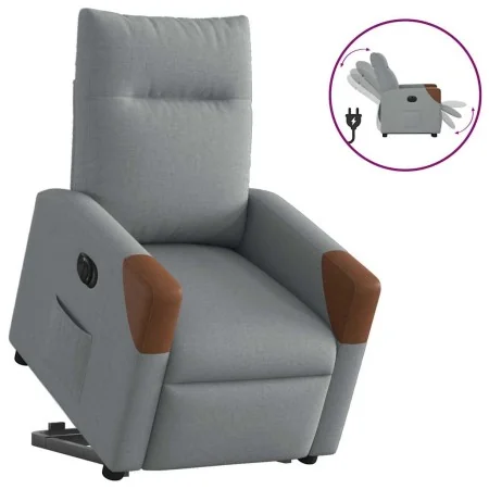 Sillón eléctrico reclinable elevable de tela gris claro de , Sillones - Ref: Foro24-3324022, Precio: 323,13 €, Descuento: %