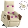 Sillón de masaje eléctrico reclinable elevable tela crema de , Sillones - Ref: Foro24-3324034, Precio: 323,28 €, Descuento: %
