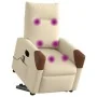 Sillón de masaje eléctrico reclinable elevable tela crema de , Sillones - Ref: Foro24-3324034, Precio: 323,28 €, Descuento: %