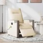 Sillón reclinable de masaje eléctrico tela color crema de , Sillones - Ref: Foro24-3324088, Precio: 254,72 €, Descuento: %