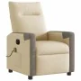 Sillón reclinable de masaje eléctrico tela color crema de , Sillones - Ref: Foro24-3324088, Precio: 254,72 €, Descuento: %