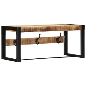 Perchero madera maciza de mango rugosa 80x35x35 cm de , Percheros para sombreros y abrigos - Ref: Foro24-4015937, Precio: 71,...