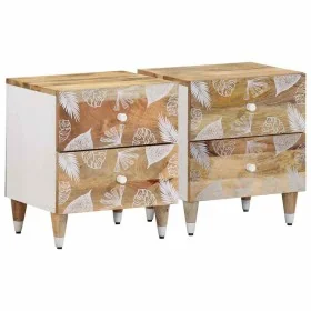 Mesitas de noche 2 uds madera maciza de mango 40x33,5x46 cm de , Mesitas de noche - Ref: Foro24-4018663, Precio: 111,07 €, De...