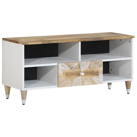 Mueble de TV madera maciza de mango 100x33,5x46 cm de , Almacenamiento para CD y DVD - Ref: Foro24-4018680, Precio: 89,42 €, ...