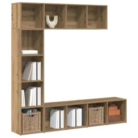 Estanterías para libros 3 uds madera ingeniería roble artesanal de , Librerías y estanterías - Ref: Foro24-3328550, Precio: 1...