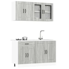 Mueble cocina Kalmar sonoma gris 4 pzas madera contrachapada de , Armarios de cocina - Ref: Foro24-3314857, Precio: 305,74 €,...