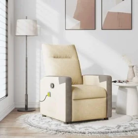 Sillón de masaje reclinable de tela crema by , Armchairs - Ref: Foro24-4104847, Price: 202,49 €, Discount: %