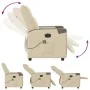 Sillón de masaje reclinable de tela crema de , Sillones - Ref: Foro24-4104847, Precio: 202,49 €, Descuento: %