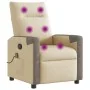 Sillón de masaje reclinable de tela crema de , Sillones - Ref: Foro24-4104847, Precio: 202,49 €, Descuento: %