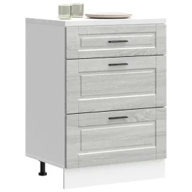 Mueble bajo de cocina porto gris sonoma madera reconstituida de , Armarios de cocina - Ref: Foro24-854265, Precio: 113,89 €, ...