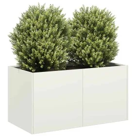 Jardinera de acero laminado en frío blanco 80x40x40 cm de , Maceteros y jardineras - Ref: Foro24-860669, Precio: 77,37 €, Des...