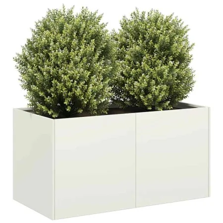 Jardinera de acero laminado en frío blanco 80x40x40 cm de , Maceteros y jardineras - Ref: Foro24-860669, Precio: 77,37 €, Des...
