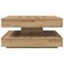 Mesa de centro giratoria 360 grados roble artisan 70x70x34,5 cm by , Coffee table - Ref: Foro24-858487, Price: 84,69 €, Disco...