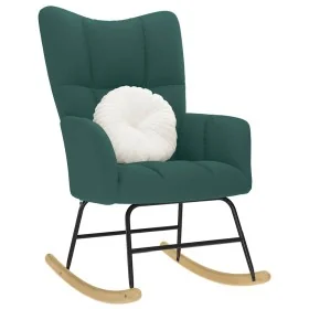 Silla mecedora de tela verde oscura de , Mecedoras - Ref: Foro24-4016794, Precio: 118,46 €, Descuento: %