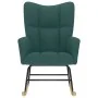 Silla mecedora de tela verde oscura de , Mecedoras - Ref: Foro24-4016794, Precio: 118,46 €, Descuento: %