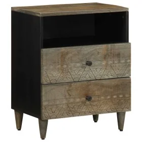 Mesita de noche madera maciza de mango gris claro 50x33x60 cm by , Nightstands - Ref: Foro24-4017802, Price: 101,18 €, Discou...