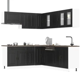 Mueble de cocina Kalmar negra 11 piezas madera contrachapada de , Armarios de cocina - Ref: Foro24-3314912, Precio: 731,76 €,...