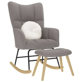 Sillón mecedora con taburete tela gris taupe de , Mecedoras - Ref: Foro24-4016806, Precio: 153,33 €, Descuento: %