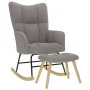 Sillón mecedora con taburete tela gris taupe de , Mecedoras - Ref: Foro24-4016806, Precio: 153,33 €, Descuento: %