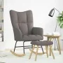 Sillón mecedora con taburete tela gris taupe de , Mecedoras - Ref: Foro24-4016806, Precio: 153,33 €, Descuento: %