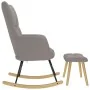 Sillón mecedora con taburete tela gris taupe de , Mecedoras - Ref: Foro24-4016806, Precio: 153,33 €, Descuento: %
