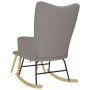 Sillón mecedora con taburete tela gris taupe de , Mecedoras - Ref: Foro24-4016806, Precio: 153,33 €, Descuento: %