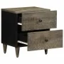 Mesita de noche de madera maciza de mango gris claro 40x33x46cm de , Mesitas de noche - Ref: Foro24-4017790, Precio: 72,25 €,...