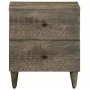 Mesita de noche de madera maciza de mango gris claro 40x33x46cm de , Mesitas de noche - Ref: Foro24-4017790, Precio: 72,25 €,...