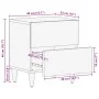 Mesita de noche de madera maciza de mango gris claro 40x33x46cm de , Mesitas de noche - Ref: Foro24-4017790, Precio: 72,25 €,...