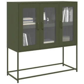 Aparador de acero laminado en frío verde oliva 100,5x39x107 cm by , Sideboards - Ref: Foro24-853408, Price: 133,68 €, Discoun...